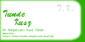tunde kusz business card