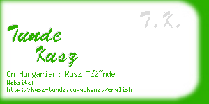 tunde kusz business card